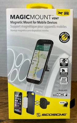 Scosche MagicMount Neodymium Magnetic Vent Mount Phone Holder, Black | MAGVM2B - Image 1 of 4