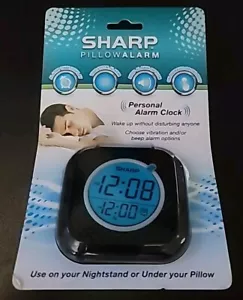 Sharp PILLOWALARM Digital Personal Alarm Clock Vibration Or Beep Options NEW - Picture 1 of 2
