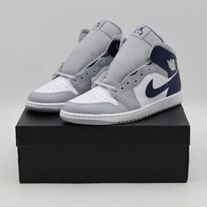 DQ8426-104 Nike Air Jordan 1 Mid White Wolf Grey Midnight Navy (Herren) - Bild 1 von 10