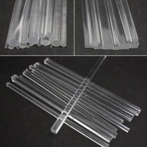 Clear Acrylic Perspex Round Rod Circular Bar Square Rod Bar 100/200/300mm Length - Bild 1 von 11