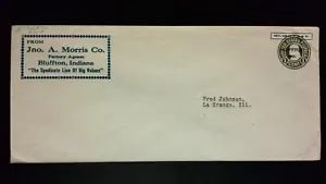 US Precancel Envelope: IN Bluffton Local T2 A 21 28 (Blue Ink); Used (JA Morris) - Picture 1 of 1