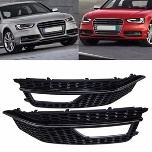 Front Grills Bumper Fog Lights Cover Lamp Frame Trim For Audi A4 B8 S4 S-Line - Picture 1 of 9