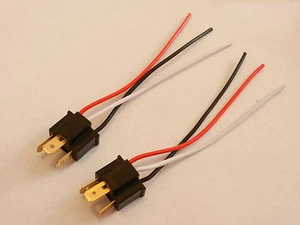 Pair NEW H4 Headlight Bulb Male Wire Harness Connector Wiring plug socket 2 - Picture 1 of 2
