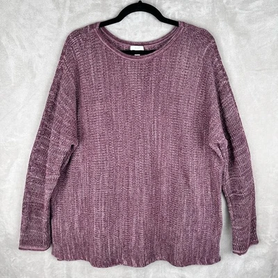 J Jill PureJill Sweater Extra Large Burgundy Long Sleeve Stretch Comfort Preppy - Image 1 of 4