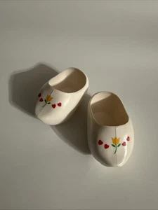 Vintage CPK Cabbage Patch Kids Holland White Tulip Hearts Dutch CLOGS Schuhe - Bild 1 von 4