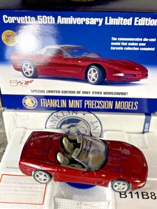 CORVETTE 2003 FRANKLIN MINT ROT NEU IN BOX SOFT TOP 50TH ANNIVERSARY LE USA SCHÖN - Bild 1 von 15
