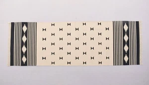 Alfombra de corredor con patrón moderno blanca y negra - Alfombra de corredor tejida a mano Kilim, Flat wea - Imagen 1 de 10