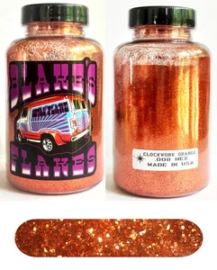 Blakes Metal Flake .008 Bright Golden Orange Hot Rod custom automotive 5oz jar - Picture 1 of 2