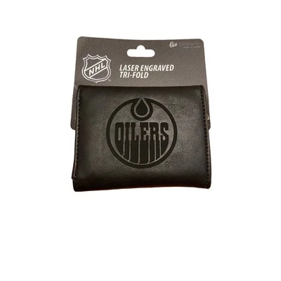 Бумажник Edmonton Oilers NHL черный тройного сложения с лазерной гравировкой вентилятор снаряжение LETRI7901BK НОВЫЙ - Изображение 1 из 3