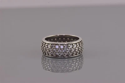 Anillo Epifanía Plata de Ley Circonita Cúbica Cúbica Banda de Eternidad 925 Talla: 7 Foto 1 de 4