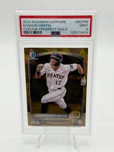Bowman Sapphire 2025 - refractor de oro Konnor Griffin/50 #BCP-86 PSA 9 - Imagen 1 de 2