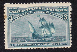 US Scott 232 old 3c Columbian Expo issue M/NH/OG CV $100 - Picture 1 of 1