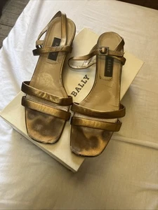 Bally Sling back Heel Sandals Bronze Eu 41 - Picture 1 of 12