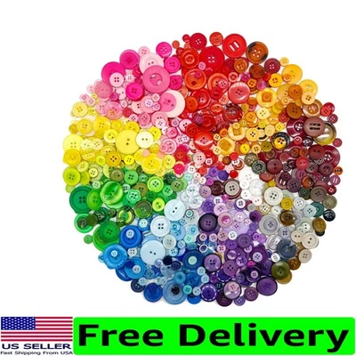 Botones redondos duraderos de resina 500-700 piezas para costura y proyectos creativos Foto 1 de 4