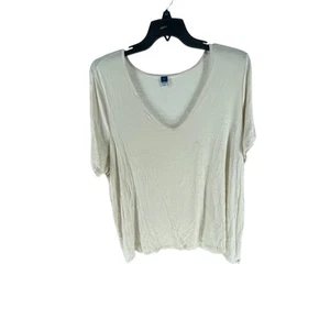 Top donna Old Navy Luxe panna manica corta scollo a V taglia XXL - Foto 1 di 5