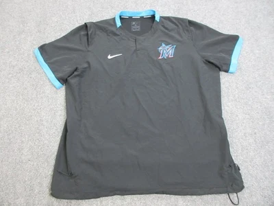 Miami Marlins Jacket Mens XL Black Blue Team Issued MLB Baseball Nike Pullover - Image 1 of 4