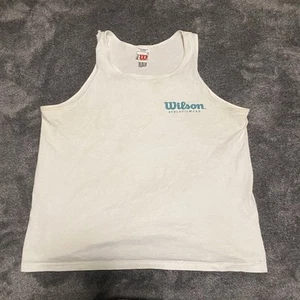 Vintage 90s Wilson Tank Top Men’s Medium White Tennis Basketball Spell Out - Bild 1 von 10