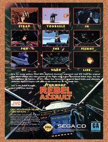 1994 Star Wars Rebel Assault Sega CD Original Advertisement / Retro Promo v3