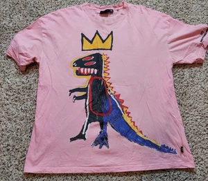 Jean Michel Basquiat T-Shirt Men's Size X Large Pink Art Paint - Picture 1 of 9
