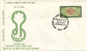24/11/69 INTERNATIONAL UNION CONSERVATIONOF NATURE & RF RESOURCES INDIA FDC - Foto 1 di 1