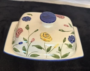 Vintage Casafina Butterdose mit Deckel feines portugiesisches Steinzeug RIJOS 739 SUS LESEN DE - Bild 1 von 11