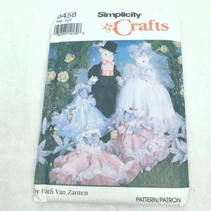 UNCUT Stuffed Cat Bride Groom & Mice Faith Van Zanten Simplicity 8458 Pattern - Picture 1 of 3