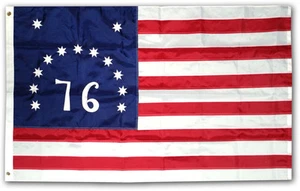 12x18" BENNINGTON 76 FLAG EMBROIDERED NYLON 1776 Motorcycle Boat w grommet - Picture 1 of 3