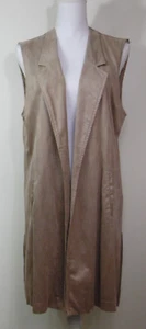Women's Multiples Brown Sleevless Duster Vest Sz. L R8-43 - Picture 1 of 4