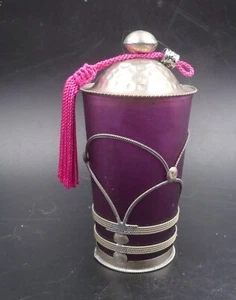 Photophore oriental en métal martelé et verre artisanat Maroc - Foto 1 di 2
