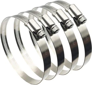 4" Diameter Adjustable 304 Stainless Steel Duct Clamps Hose Clamp Pipe Clamp ... - Picture 1 of 4