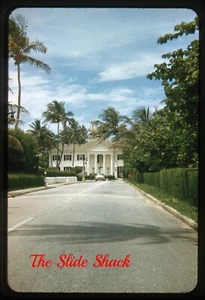 Palm Beach FL Straßenszene Estee Lauder Home Old Car 1961 Kodachrome 35mm Dia - Bild 1 von 1