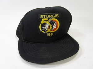 Sturgis 50th Anniversary 1990 Black Truckers Hat - Picture 1 of 5