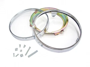Set Chromringe Scheinwerfer Lampe rim set head light Honda CB 500 550 750 Four - Picture 1 of 1