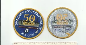 SCOUT BSA 2003 TOMAHAWK RESERVATION CAMP PATCH 50TH ANNIVERSARY MERGED IHC MN WI - Picture 1 of 1