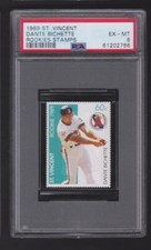 1989 ST VINCENT STAMPS DANTE BICHETTE ROOKIE CARD ANGELS GRADED PSA 6 EXMT POP1