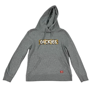 Dickies Women’s Size S Hoodie Grey Waffle Lined Camo Spell Out Logo Sweatshirt - Picture 1 of 19