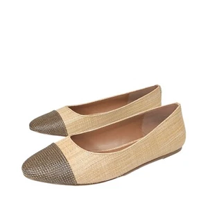 Kensie Allie gewebte elegante Damen-Ballerinas 8,5 natur hellbraun Kappe Zehe neu - Bild 1 von 5