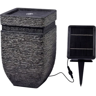 Solar Gartenbrunnen LED-Beleuchtung Gartenbrunnen Zierbrunnen Springbrunnen Cube - Bild 1 von 4