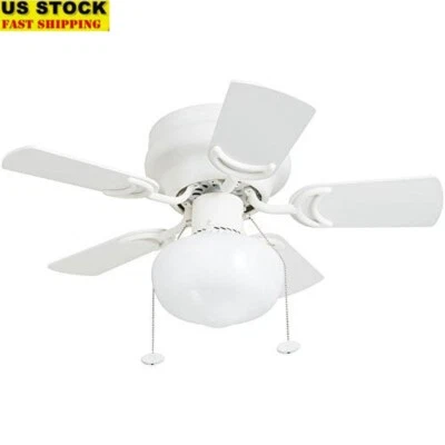 Ventilador de techo de bajo perfil de 28" con luz regulable LED aspas reversibles silenciosas blanco Foto 1 de 4