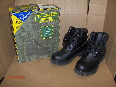 Thom McAn Leather Premium Work Boots waterproof steel toe black Size 8 boot - Image 1 of 3