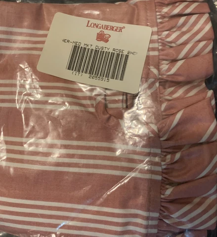 LONGABERGER BASKET TWO HANDLE MEDIUM MARKET FABRIC LINER DUSTY ROSE #2055915 NEW Cover