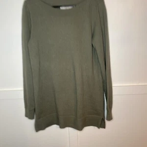 NWT Loft Women’s Size M Tunic Sweatshirt Green Long Sleeve Sweater Cotton Blend - Picture 1 of 16
