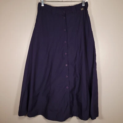 Falda ExOfficio Talla 10/12 Azul Marino Botón Frontal Cintura Elástica Bolsillos 30" x 34" Foto 1 de 4