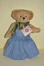 Boyds The Head Bean Collection Bear - Hubert Harvestbeary in a blue dress!! 12'