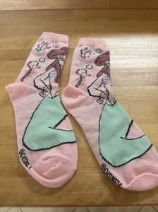 Disney Pink Little Mermaid Socks, Large W/Hat Soft Back - Picture 1 of 6