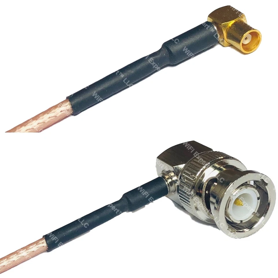 RG316 MCX FEMALE ANGLE to BNC MALE ANGLE RF Cable Rapid-SHIP LOT - Image 1 of 1