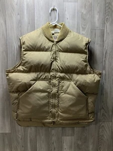 VINTAGE Walls Blizzard Pruf Weste Erwachsene 50 groß hellbraun gefütterte Gänsedaunen hergestellt in den USA - Bild 1 von 14