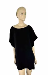 EILEEN FISHER OVERSIZED BLUSE SCHWARZ SEIDE KASTIG KURZARM GR XL - Bild 1 von 9