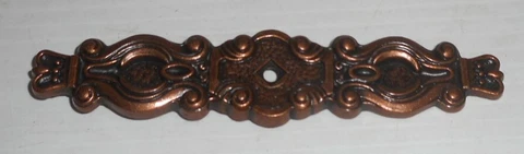 Hyer Ornate Backplates Copper Color Back Plates Furniture Parts 5 1/2" x 1 1/4" Cover
