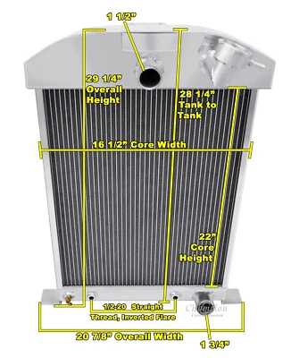 Radiador de 3 filas DR Champion Chevy Config para Ford Cars 1933 1934 conversión V8 Foto 1 de 4